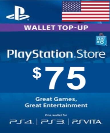 Playstation Network Card (PSN) 75 USD (US)