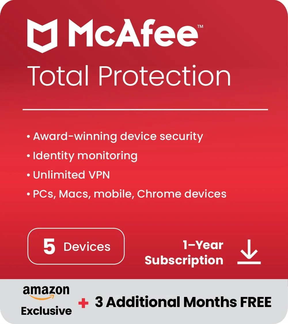 McAfee Total Protection (PC, Android, Mac) (5 Devices, 15 Months) - McAfee Key - UNITED KINGDOM