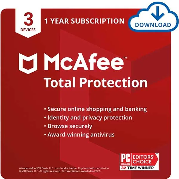 McAfee Total Protection (PC, Android, Mac) (3 Devices, 1 Year) - McAfee Key - EUROPE