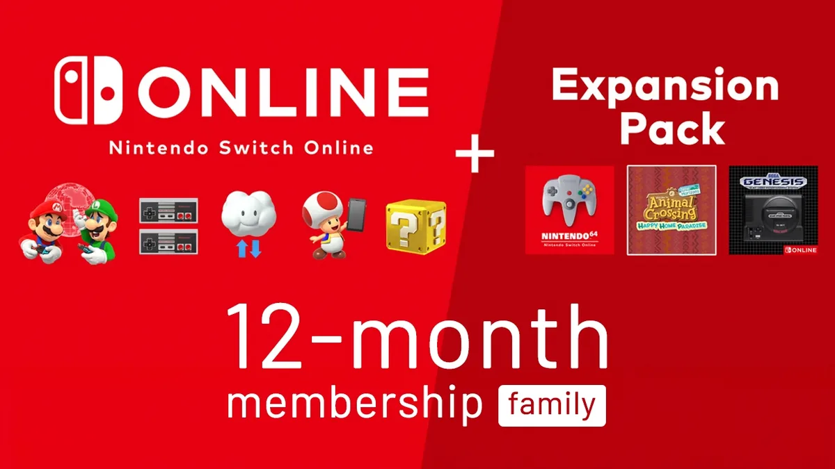 Nintendo Switch Online Membership 12 Months Family + Expansion Pack | Nintendo eShop Key | EUROPE